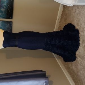 Stunning Navy Evening Gown with Belt